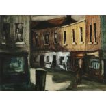 Seamus O'Colmain (1925-1990) Cathedral Lane, Dublin Oil on board, 42.5 x 60cm (16¾ x