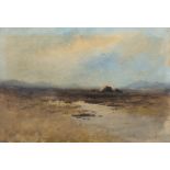 William Percy French (1854-1920) Bog Landscape Watercolour, 17 x 24cm (6¾ x 9½'') Signed with