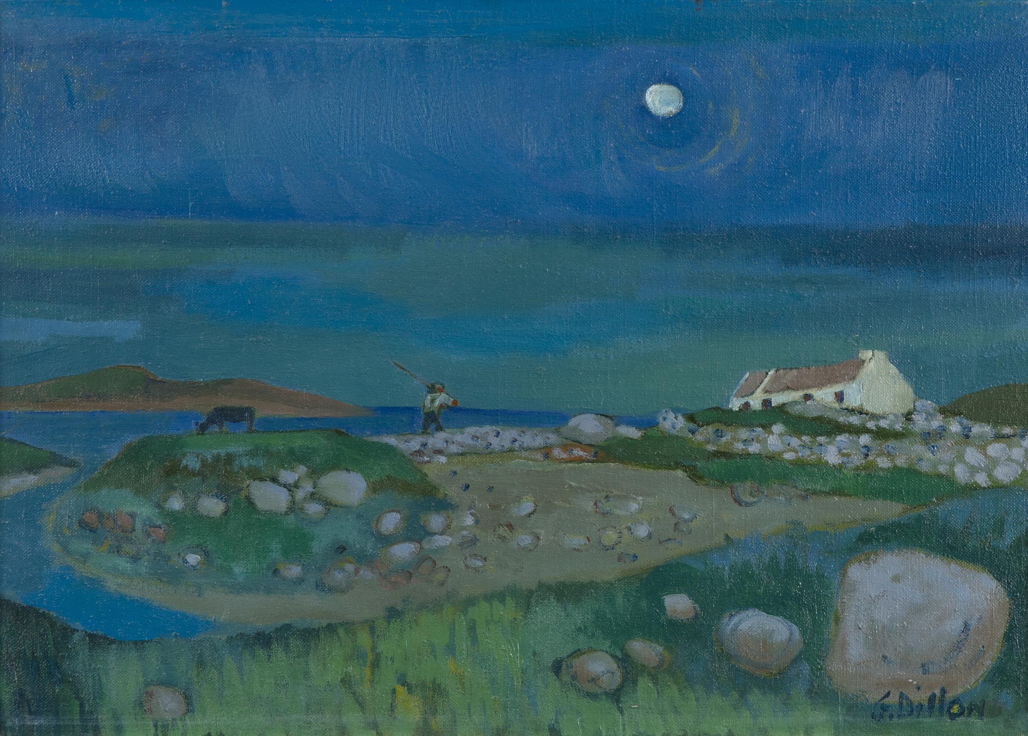 Gerard Dillon (1916-1971) Moonlight Scene, West of Ireland Oil on canvas, 30.5 x 40.