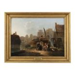 LEENDERT DE KONINGH (1777-1849) 'In the Boatyard' Oil on panel, 15¼ x 21½ (25.5 x 46cm) signed lower