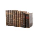 A COLLECTION OF GOOD EARLY LEATHER BOUND BOOKS, including a collection from Maynooth College, each