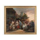 STYLE OF FERDINAND DE BRAEKELEER (Flemish, 1798-1883) A Kermesse, countryfolk merrymaking Oil on