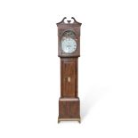 A SCOTTISH INLAID MAHOGANY LONGCASE CLOCK, 19th century, by Walter McAdam, Glasgow, the hood with