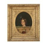 ENGLISH SCHOOL (19TH CENTURY) Portrait of a young girl Oil on canvas, oval, 25 x 19cm