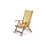 FRATELLI REGUITTI A reclining deck chair by Fratelli Reguitti, Italy c.1960, with maker's stamp.