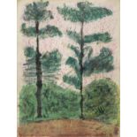 MILTON AVERY (1885-1965) Two Pines Mixed media on paper, 63.5 x 48.3cm Signed Provenance: