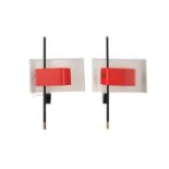 STILNOVO A pair of Stilnovo wall lights, lacquered metal and Perspex, Italy c.1950s,