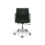 EAMES A Model Ea117 office chair by Charles and Ray Eames by ICF, Milan, chrome with fabric