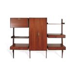 VITTORIO DASSI A rosewood wall bookcase attributed to Vittorio Dassi, Italy c.1960.