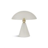 VEART A glass table lamp by VeArt, with a domed glass shade, Italy c.1970, with maker's label.