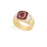 From the private collection of a continental lady A RUBY AND DIAMOND DRESS RING,