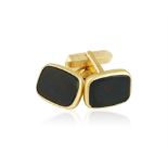 A PAIR OF BLOODSTONE AND GOLD CUFFLINKS, BY BUCCELLATI Each bloodstone plaque within a frame of