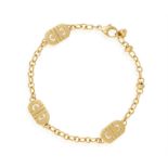 A GOLD 'PARENTESI' BRACELET, BY BULGARI The cable-link chain interspersed with three gold