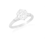 From the private collection of a continental lady A DIAMOND SINGLE-STONE RING The central