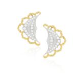 A PAIR OF DIAMOND EARRINGS, BY BUCCELLATI Each lustrous white 'rigato' plaque highlighted with