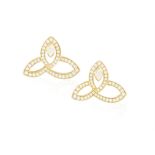 A PAIR OF DIAMOND 'LILY CLUSTER' EARRINGS, BY HARRY WINSTON Of openwork floral design,