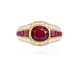 From the private collection of a continental lady A RUBY AND DIAMOND DRESS RING,