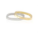 TWO GOLD RINGS, BY DINH VAN, CIRCA 1970 Each designed as a flat square band, one in 18K white