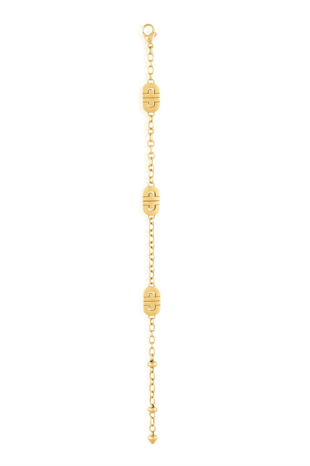 A GOLD 'PARENTESI' BRACELET, BY BULGARI The cable-link chain interspersed with three gold - Image 3 of 6