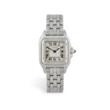A LADY'S STAINLESS STEEL 'PANTHER' BRACELET WATCH, BY CARTIER 4-jewel Cal-157 quartz movement,
