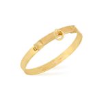 A GOLD 'COLLIER DE CHIEN' BANGLE, BY HERMÈS The oval hinged bangle in 18K yellow gold,