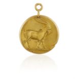 From the private collection of a continental lady A GOLD ZODIAC PENDANT, BY GEORGES LENFANT FOR