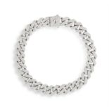 A DIAMOND BRACELET Composed of a flat curb-link chain pavé-set with brilliant-cut diamonds