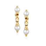 A PAIR OF CULTURED PEARL 'GANCIO' PENDENT EARRINGS, BY BULGARI, CIRCA 1990 Each composed of