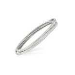 A DIAMOND TRINITY BANGLE Designed as three interlocking hoops, set throughout with brilliant-cut