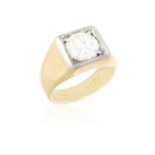 A DIAMOND SINGLE-STONE RING The central brilliant-cut diamond weighing approximately 1.