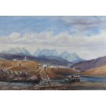 Andrew Nicholl RHA (1804-1886) A View of Clifden, Connemara and the Twelve Pins Watercolour,