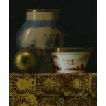 Martin Mooney (b.1960) Still Life with Chinese Vase Oil on board, 30 x 25cm (11¾ x 9¾'') Signed