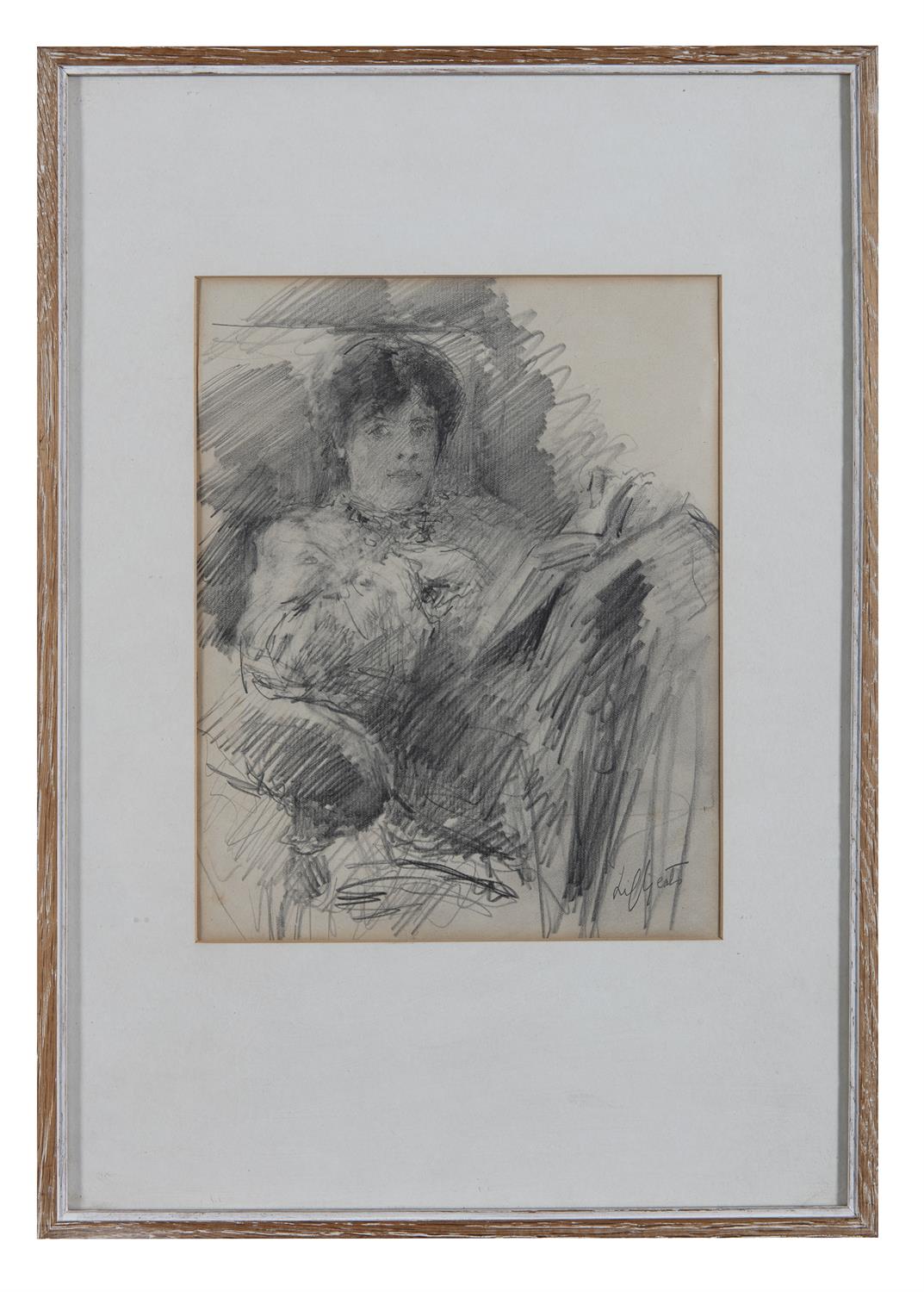 John Butler Yeats RHA (1839-1922) Portrait of Lily Yeats Pencil, 24 x 18.5cm (9½ x - Image 2 of 5