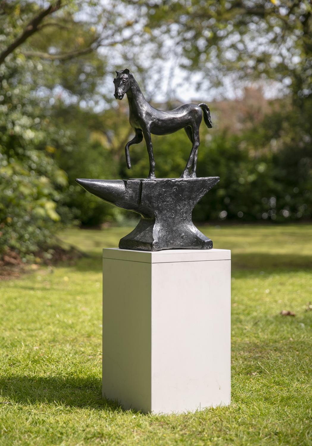 Barry Flanagan (1941 - 2009) Horse on Anvil (2001) Bronze, 55.2 x 50.8 x 21cm (21¾ x 20 x - Image 3 of 6