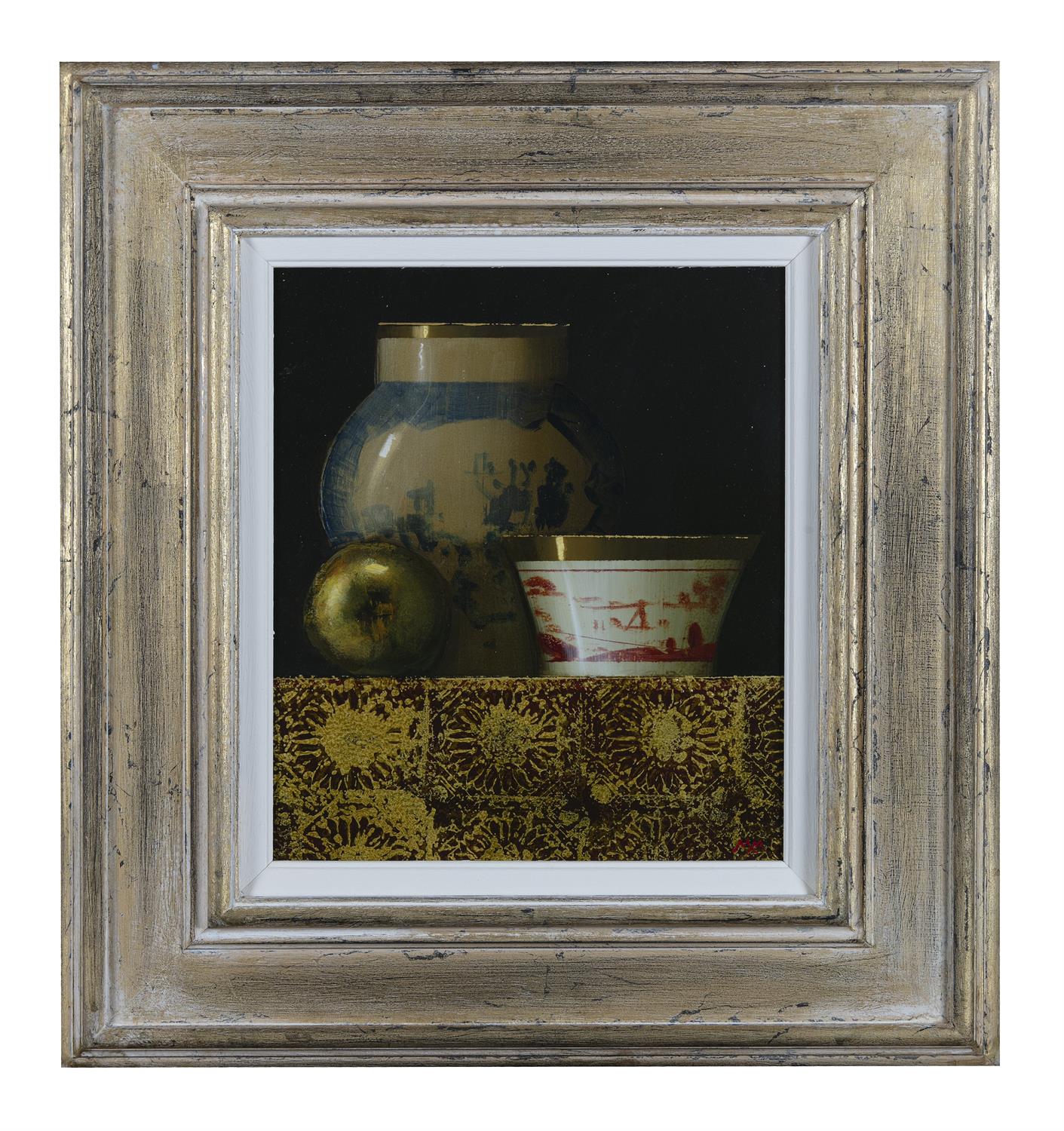 Martin Mooney (b.1960) Still Life with Chinese Vase Oil on board, 30 x 25cm (11¾ x 9¾'') Signed - Image 2 of 5