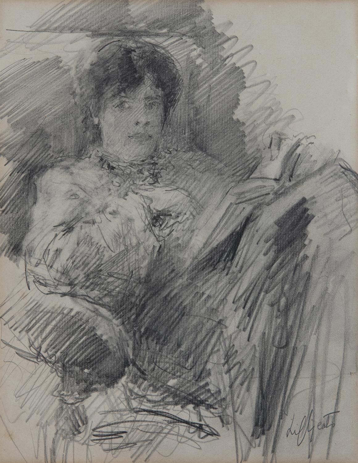 John Butler Yeats RHA (1839-1922) Portrait of Lily Yeats Pencil, 24 x 18.5cm (9½ x