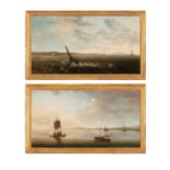 William Ashford PPRHA (1746 - 1824) A Pair of Views of Dublin Bay, Looking North and South Oil on