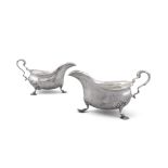 A PAIR OF SILVER SAUCE BOATS, Birmingham c.1931/1937, mark of Barker Bros Silver Ltd,,