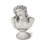 ITALIAN SCHOOL 18TH/19TH CENTURY Ecce Homo Carrara marble bust, 63cm high
