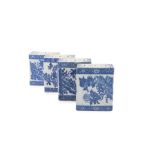 A COLLECTION OF CHINESE BLUE AND WHITE FLOWER BRICKS, each of rectangular form, decorated with