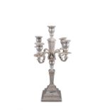 AN AMERICAN 'STERLING' FIVE LIGHT SILVER CANDELABRUM , stamped 'Sterling' .925, of neo-classical