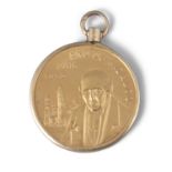 A MEXICAN COMMEMORATIVE GOLD MEDALLION, 1953, struck with a bust of Miquel Hidalgo,