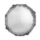 A SILVER SALVER, London c.1909, mark of Harrison Bros & Howson, retailed by Maple & Co, London,