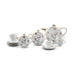 A FRENCH LIMOGES PORCELAIN TEA SERVICE, 20th century, decorated in the Chinese taste,