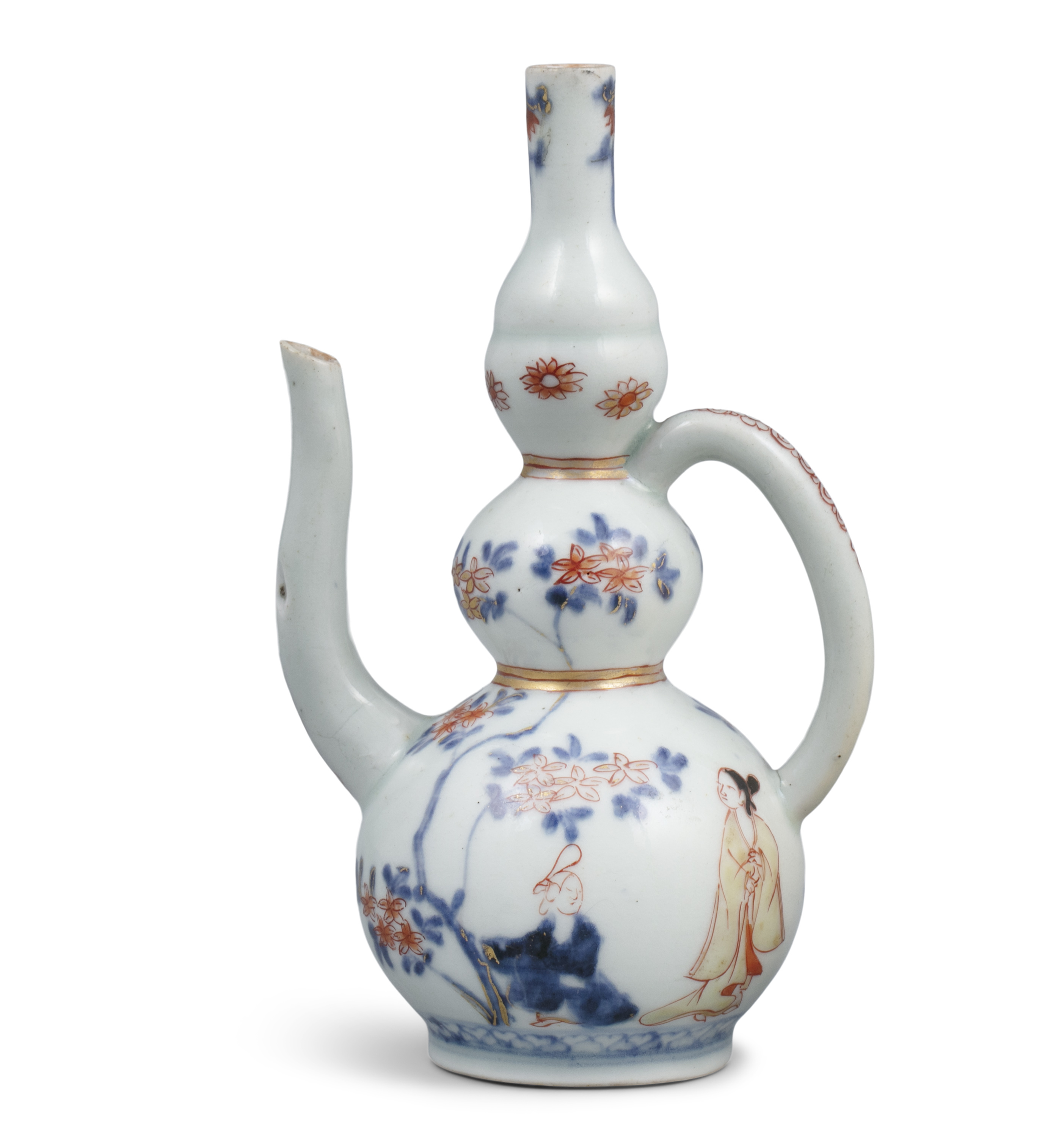 A POSSIBLY KAKIEMON PORCELAIN EWER OF CALABASH / DOUBLE GOURD SHAPE POSSIBLY JAPAN, EDO, 18TH - Image 5 of 5