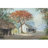 ALEXANDER DIMITREIVICH SOFRONOFF (RUSSIA AND CEYLON, 1901-1948) Native huts and characters in Ceylon