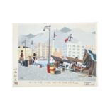 Konishi Seiichirô 小西誠一郎 (JAPAN, B. 1919) ‘Sosaku Hanga – Kobe Ko Fukei’ (lit. ‘The Scenery of Kobe