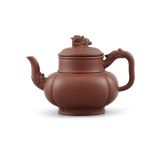 *A TIBETAN STYLE YIXING ZISHA TERRACOTTA TEAPOT AND COVER POSSIBLY BY XU HANTANG 徐汉棠 (1932-)