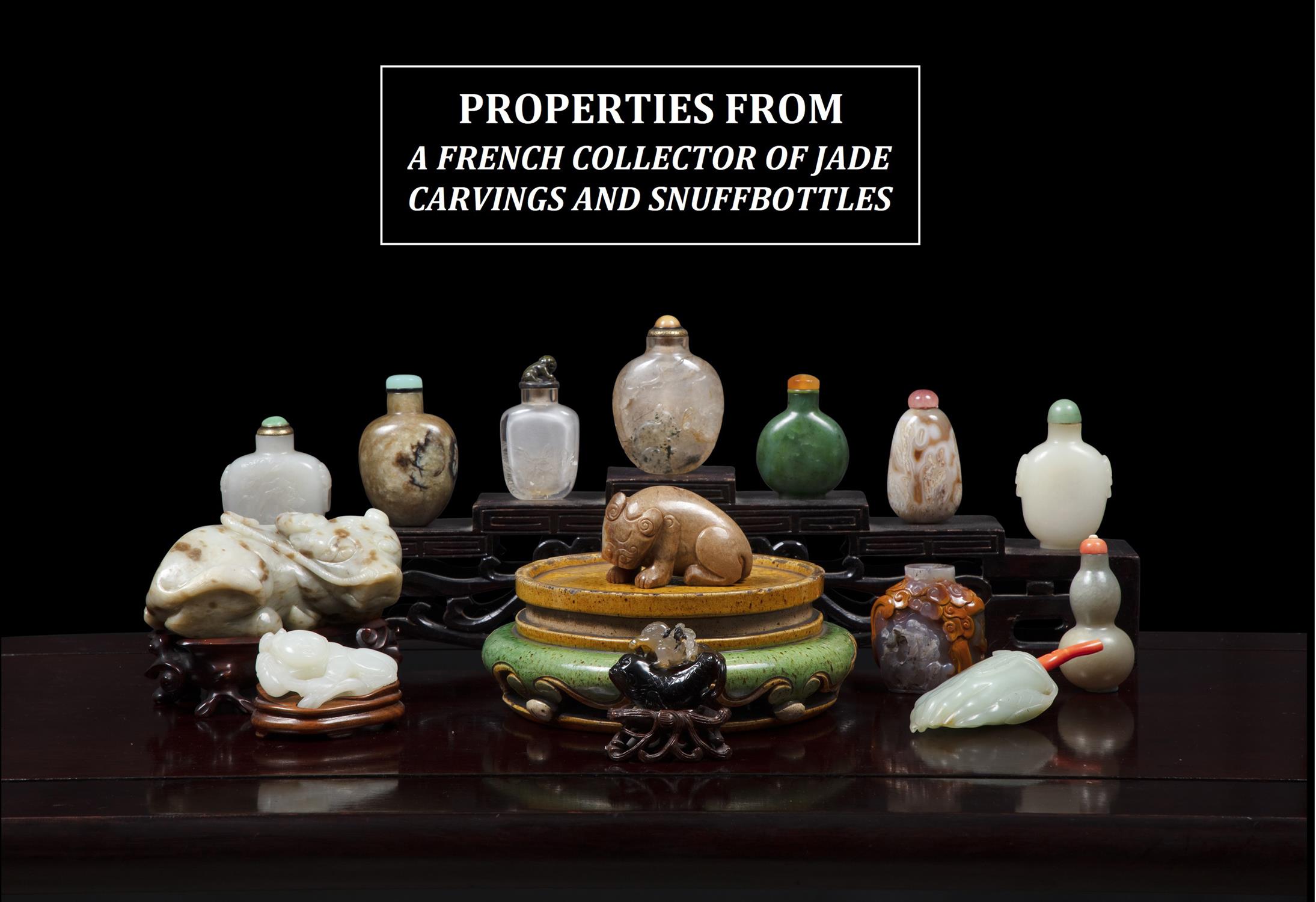 PROPERTIES FROM A FRENCH COLLECTOR OF JADE CARVINGS AND SNUFFBOTTLES A MOTTLED JADE CARVING OF A - Image 8 of 9