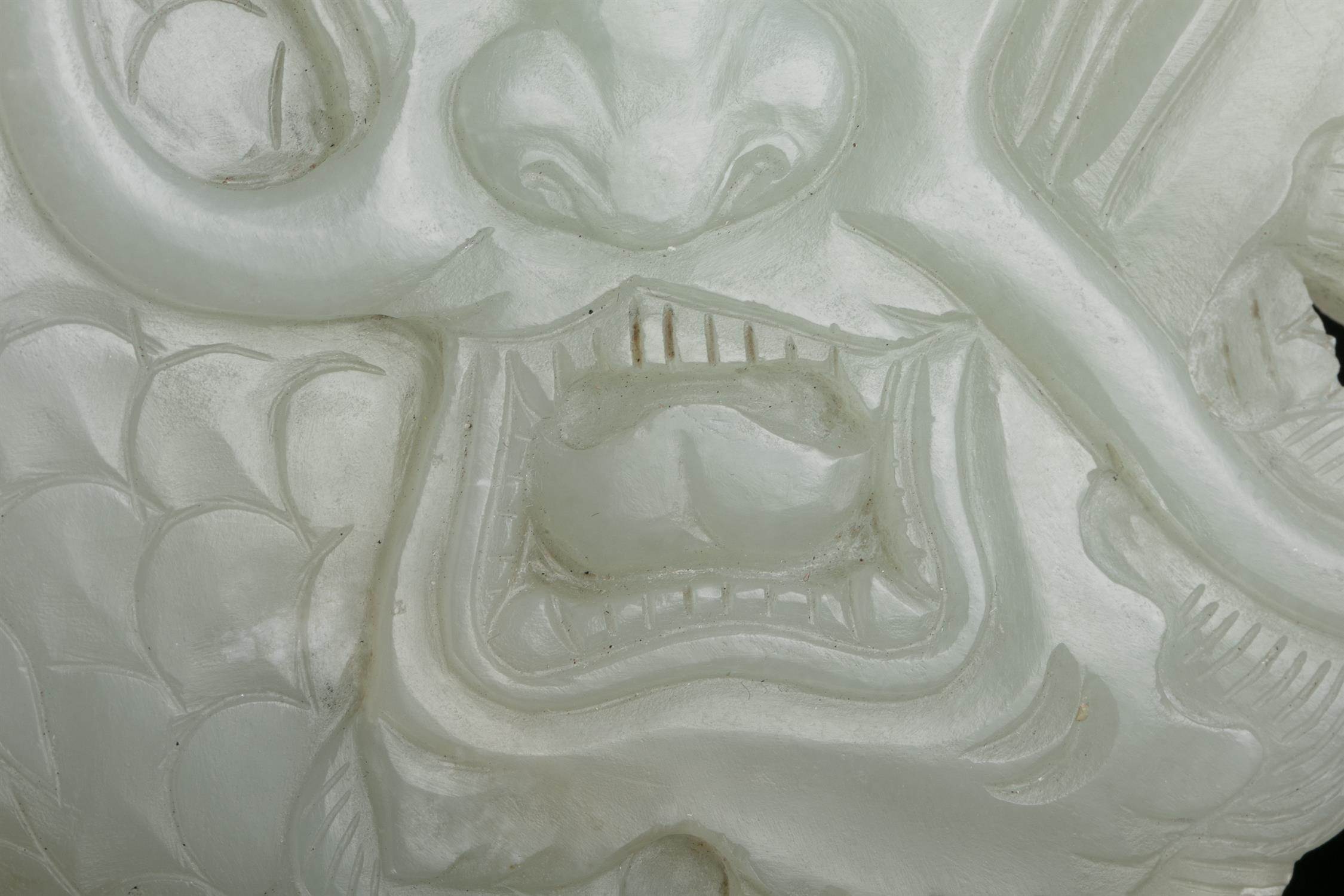 A PALE CELADON JADE ‘DRAGON’ ORNAMENTAL PLAQUE CHINA, LATE QING DYNASTY, 19TH CENTURY This piece - Image 9 of 11